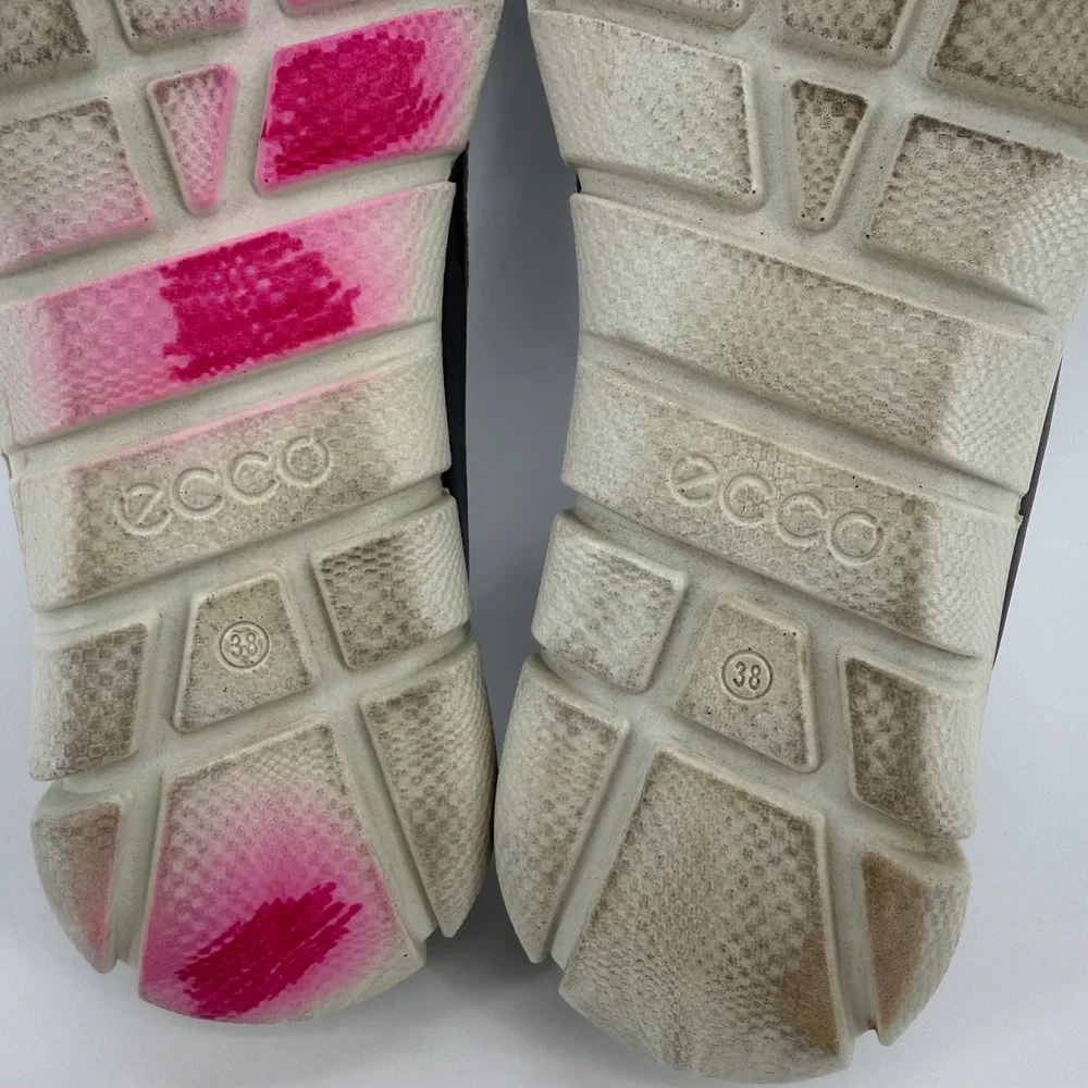 ECCO Intrinsic Knit Grey Mesh Leather Sneakers EU 38 US Women 7-7.5 Danish